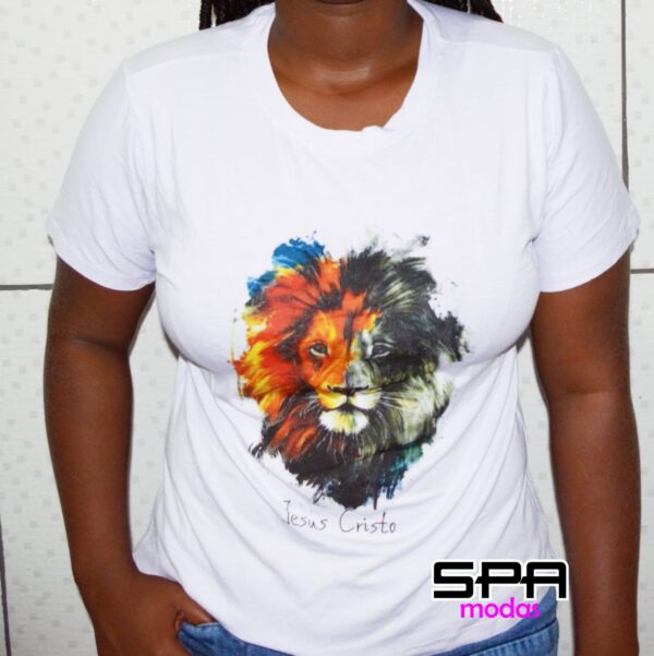 Blusa t shirt estampa leão