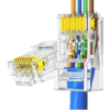 Kit 100 Conector Rj45 De Passagem Ez Crimp Cat5e Ouro Vazado - Image 6