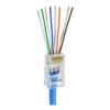 Kit 100 Conector Rj45 De Passagem Ez Crimp Cat5e Ouro Vazado - Image 5