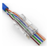 Kit 100 Conector Rj45 De Passagem Ez Crimp Cat5e Ouro Vazado - Image 3