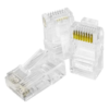 Kit 100 Conector Rj45 De Passagem Ez Crimp Cat5e Ouro Vazado - Image 2